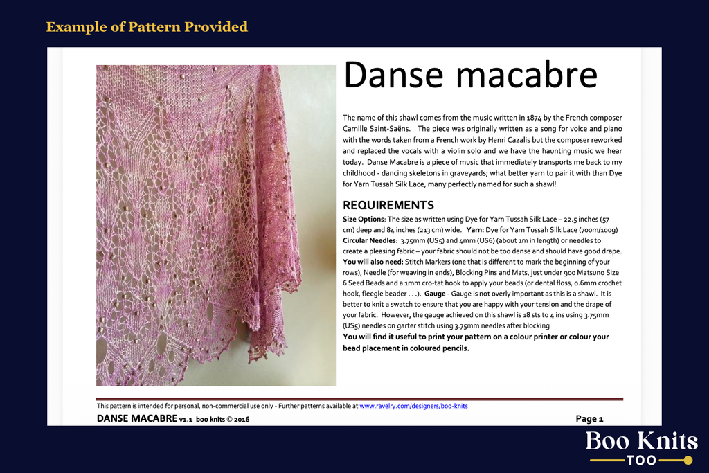 Danse Macabre Shawl Knitting Kit