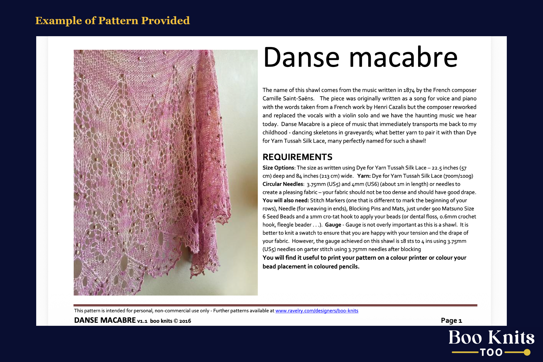 Danse Macabre Shawl Knitting Kit