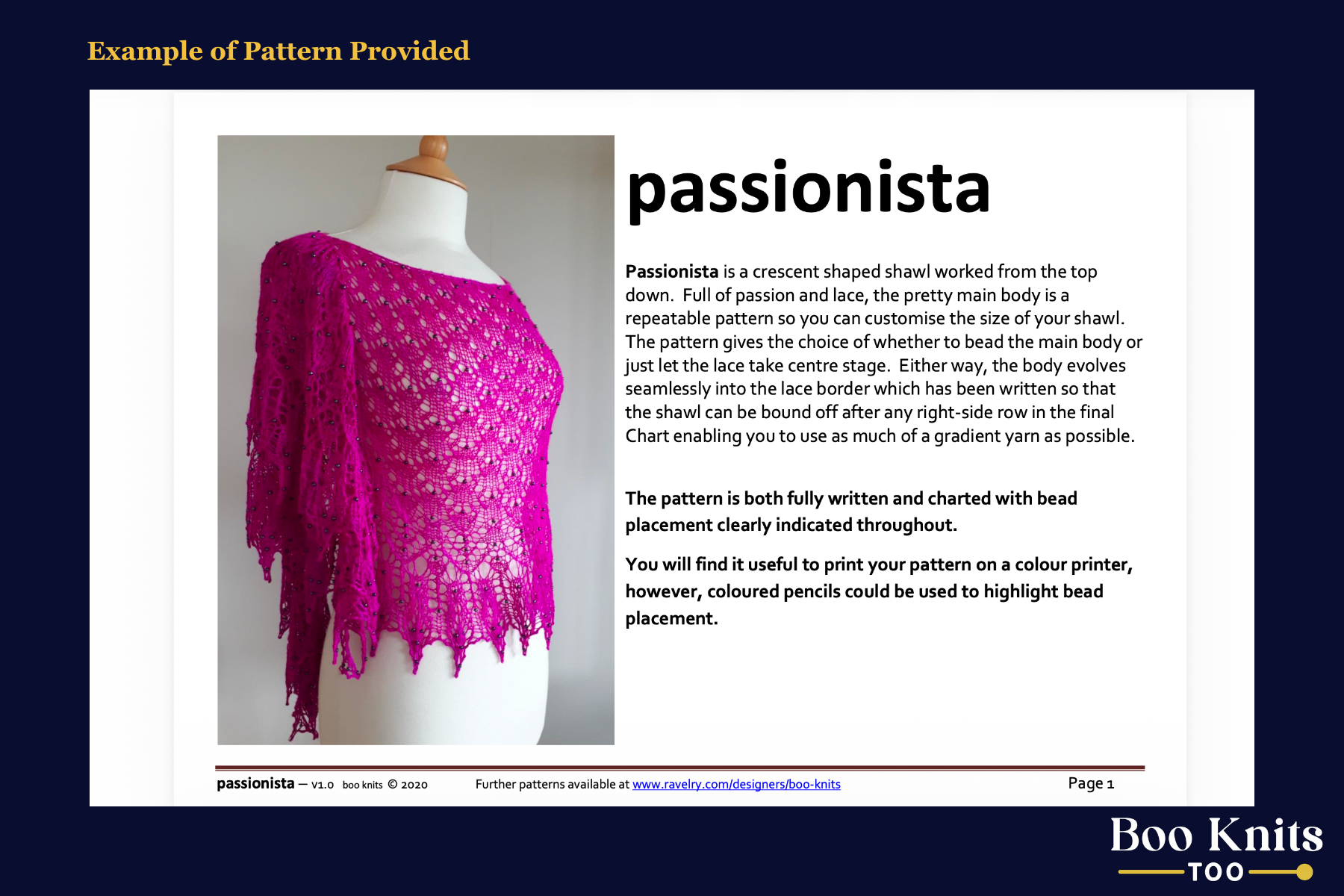 Passionista Shawl Knitting Kit