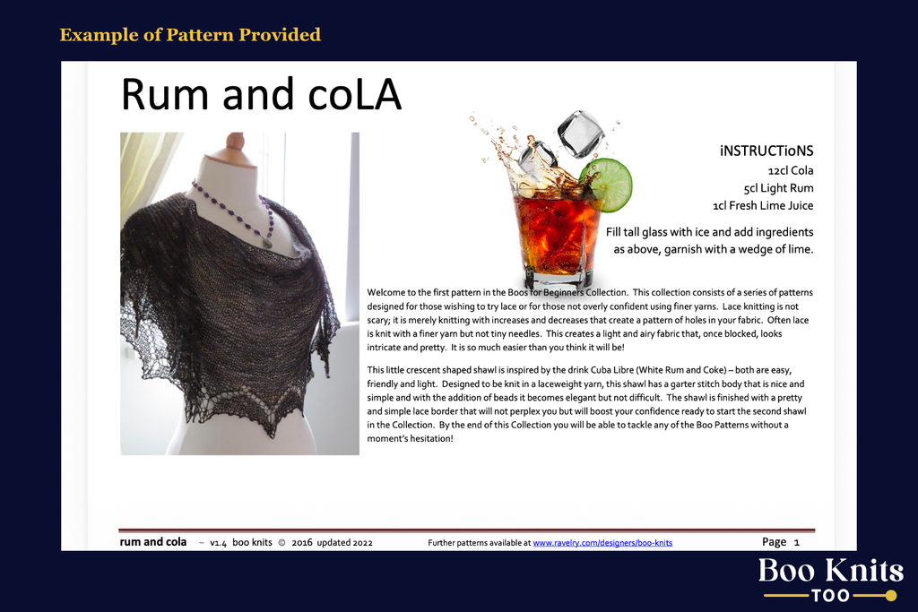 Rum and Cola Shawl Knitting Pattern
